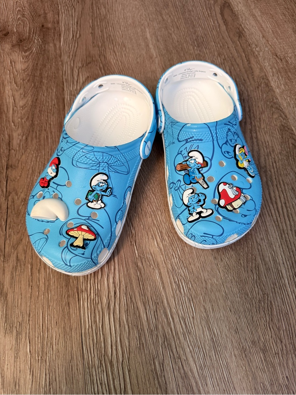 CROCS Kids Blue Smurf Print Clog Sandals